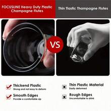 1 件 12 盎司金边六角形 360 毫升 PET 塑料红酒杯、香槟杯、酒杯、威士忌蛋形杯、防碎且可重复使用 - 金邊透明磚石杯 - 查看 3