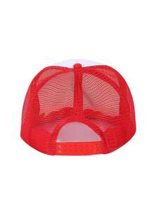 1入組「GIRLS LOVE MY SWAG」字母印花男女通用卡車司機帽，鴨舌棒球帽，可調節寬邊防曬帽，夏季平頂帽 - 彩色 - 查看 4