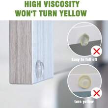 64 piezas Almohadillas autoadhesivas redondas de goma, almohadilla antideslizante para muebles y gabinete - Almohadilla de puntos de gel de silicona para tabla de cortar, vidrio, parachoques de goma, tope de puerta - Blanco - Ver 5