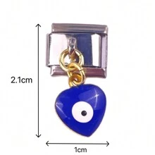 1 pieza Componente de pulsera de  de acero inoxidable al estilo de ojo maligno de Italia lindo y desmontable adecuado para la construcción de bricolaje