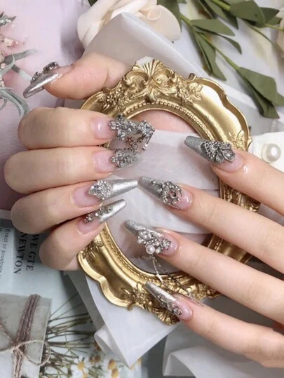 klimonla 1 pieza Marco de exhibición de arte de uñas y joyería estilo barroco, regalo para niñas, decoración del hogar, adorno vintage