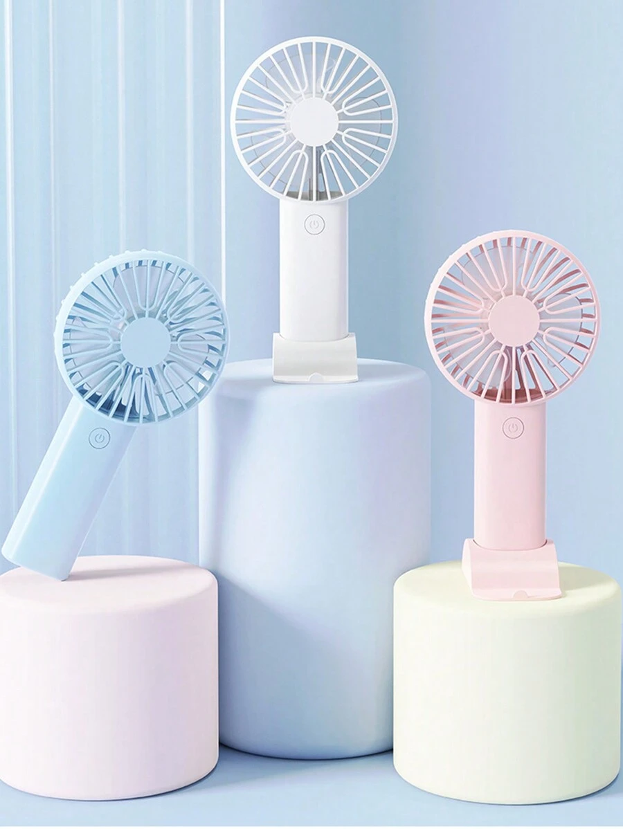 1 pieza Mini ventilador portátil de mano con puerto USB, cable de datos y base, adecuado tanto para actividades en interiores como exteriores, elección de regalo perfecta para citas, oficina, estudio y