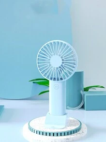 1 pieza Mini ventilador portátil de mano con puerto USB, cable de datos y base, adecuado tanto para actividades en interiores como exteriores, elección de regalo perfecta para citas, oficina, estudio y