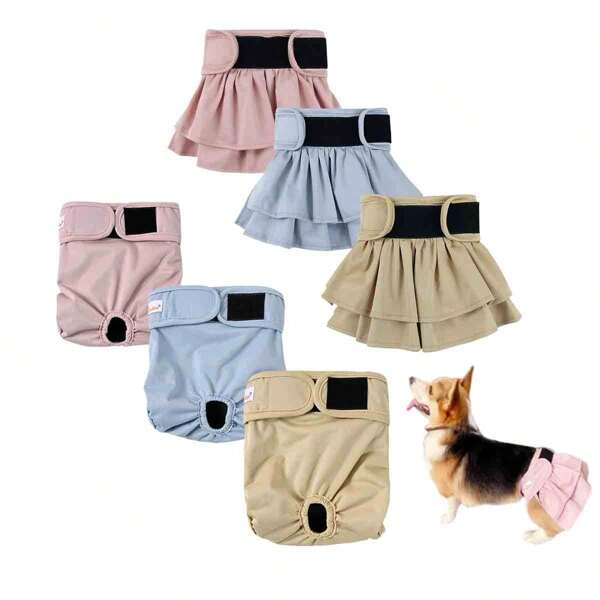 1pc Dog Diaper Pants Reusable Female Diaper Washable Wrap Pee Panty Clothes Costumes Cosplay Puppy Dog Period Menstrul Diaper For Urinary Incontinence