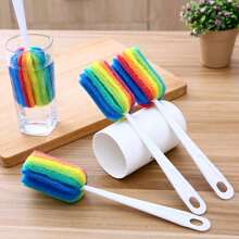 2pcs Multicolor Long-Handled Cleaning Brushes For Cups, Kitchens, And Glass Bottles - Multicolor - View 1