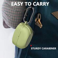 Cubierta de estuche verde compatible con WF-1000XM5, funda protectora de piel TPU para auriculares inalámbricos XM5, LED frontal visible - Verde militar - Ver 4