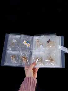 1/20/30 piezas Caja de almacenamiento de joyas de acrílico transparente, estuche de almacenamiento minimalista y creativo para collares y anillos - transparente - Ver 4