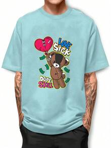 Men T-Shirts - 淺藍色 - 查看 1