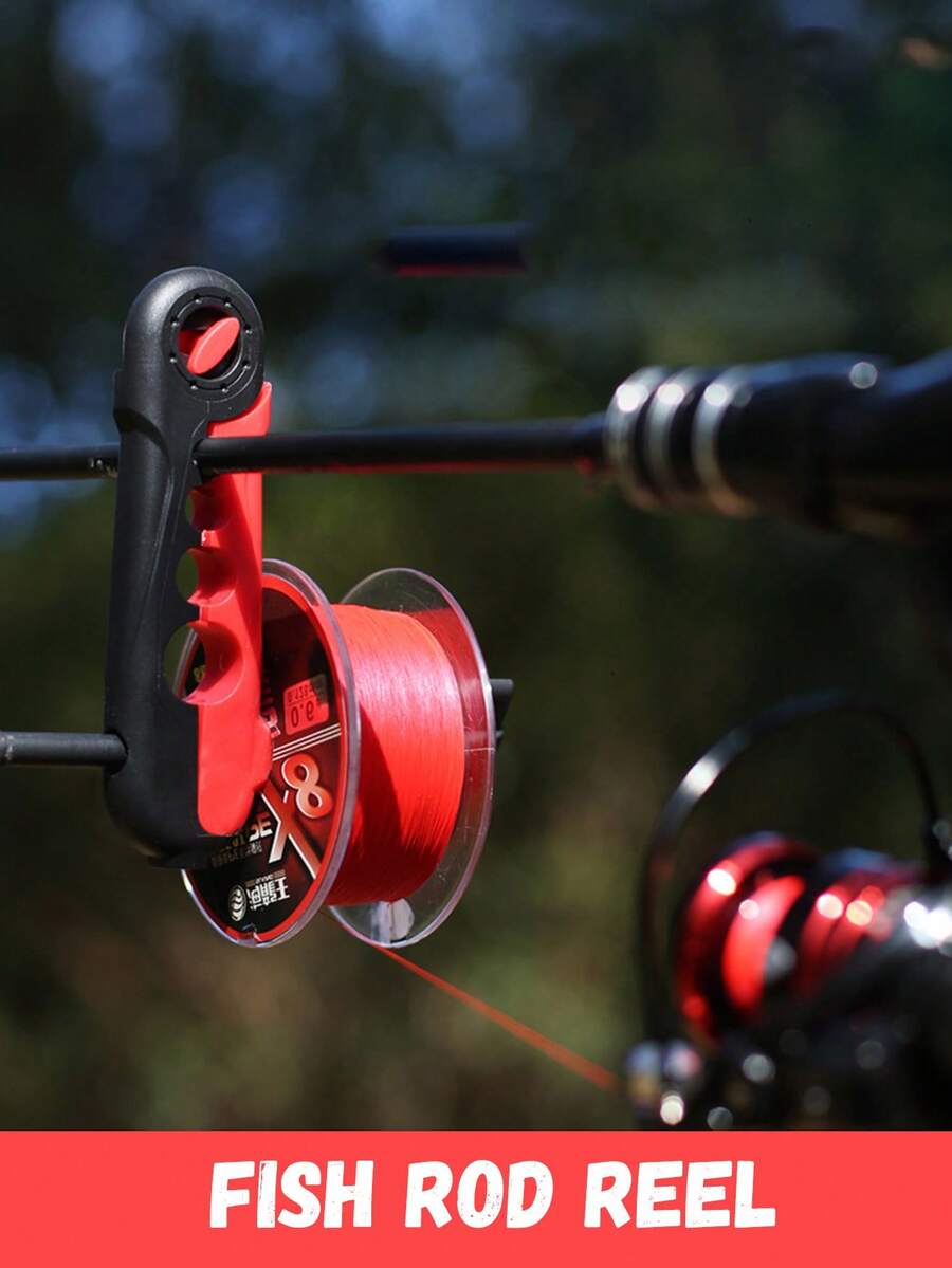 1入新款餌釣捲線器，釣魚捲線器，釣魚竿釣魚捲線器，攜帶式PE線釣魚竿捲線器 - 彩色 - 查看 1
