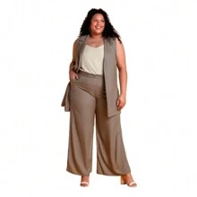 Plus Size Pants - Màu be - Xem 2
