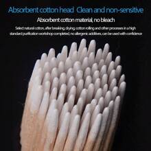 100pcs/200pcs/500pcs/1000pcs Disposable Pointed Cleaning Swabs For Microblading, Toothpicks, Wooden Sticks, Single-Head Cleaning Swabs For Eye Makeup, Beauty