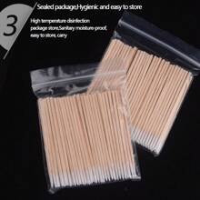 100pcs/200pcs/500pcs/1000pcs Disposable Pointed Cleaning Swabs For Microblading, Toothpicks, Wooden Sticks, Single-Head Cleaning Swabs For Eye Makeup, Beauty