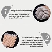 100pcs/200pcs/500pcs/1000pcs Disposable Pointed Cleaning Swabs For Microblading, Toothpicks, Wooden Sticks, Single-Head Cleaning Swabs For Eye Makeup, Beauty
