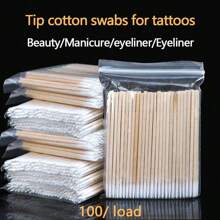 100pcs/200pcs/500pcs/1000pcs Disposable Pointed Cleaning Swabs For Microblading, Toothpicks, Wooden Sticks, Single-Head Cleaning Swabs For Eye Makeup, Beauty