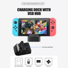 Switch/Switch OLED便攜式高清電視，快速充電，小屏幕投影充電底座 - 黑色 - 查看 2