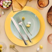 10pcs/50pcs Round Paper Placemats, Gold Disposable Table Mats With Mirrored Aluminum Foil Decoration For Dining, Restaurant, Wedding, Party, Festival, Christmas, New Year - Solid Color - View 9