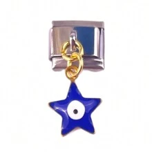 1 pieza Componente de pulsera de  de acero inoxidable al estilo de ojo maligno de Italia lindo y desmontable adecuado para la construcción de bricolaje