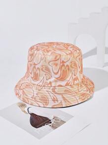 1pc Women's Y2K Heart Printed Reversible Bucket Hat, Perfect For Spring And Summer Outfits - Multicolor - View 4