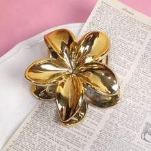 2pcs/6pcs New European & American Style Gold & Silver Flower Claw Clips, Simple Hair Clips Hair Accessories