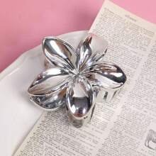2pcs/6pcs New European & American Style Gold & Silver Flower Claw Clips, Simple Hair Clips Hair Accessories