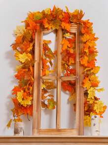 1 buc ghirlandă de frunze de arțar de toamnă, petrecere bucurie artificială frunze de arțar ghirlandă de toamnă agățat viță de vie de toamnă decorațiuni de masă pentru ușa din față decor de toamnă acasă exterior interior Ziua Recunoștinței decorațiuni de Halloween, decor de toamnă, toamnă, plante artificiale