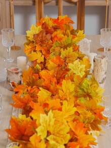 1 buc ghirlandă de frunze de arțar de toamnă, petrecere bucurie artificială frunze de arțar ghirlandă de toamnă agățat viță de vie de toamnă decorațiuni de masă pentru ușa din față decor de toamnă acasă exterior interior Ziua Recunoștinței decorațiuni de Halloween, decor de toamnă, toamnă, plante artificiale