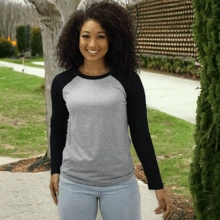 Camiseta manga longa Raglan blusa feminina Raglan Camiseta Raglan Unissex - Estilo Casual e Moderno