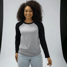 Camiseta manga longa Raglan blusa feminina Raglan Camiseta Raglan Unissex - Estilo Casual e Moderno