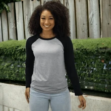 Camiseta manga longa Raglan blusa feminina Raglan Camiseta Raglan Unissex - Estilo Casual e Moderno