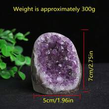 天然紫水晶女巫水晶洞，財富吸引和治療水晶，家居飾品寶石樣本，帶來好運 - 紫色 - 查看 3