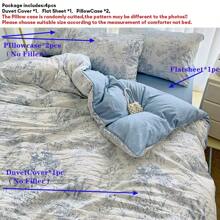 4pcs/Set, Soft Floral Fresh Pastoral Bohemian Bedding Textile Set (1 Duvet Cover + 1 Bed Sheet + 2 Pillow Cases), Does Not Include Comforter