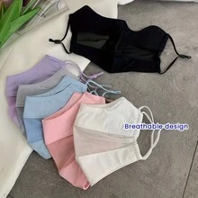 女性夏季防曬口罩，冰絲全臉防護面罩，含眼部防護，透氣薄面罩，可調式耳環，多色 - 彩色 - 查看 3