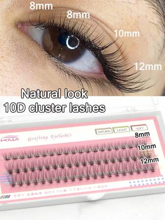 60pcs Cluster Lashes Natural 10D Wispy DIY Lash Clusters Soft And Natural False Eyelashes 8/10/12mm Mix 0.10C Curling Lash Clusters,Eye Lash Clusters,Individual Eyelashes,Lashes,Fake Lashes