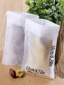 Tea Filter Bag, Safe Natural Material, Empty Tea Bag For Loose Leaf Tea, Loose Tea Bag With Drawstring, Natural Tea Filter Bag Empty Tea Bag With Drawstring Suitable For Leaf Tea, Coffee, Spices, Herbs,50 (White) Back To School