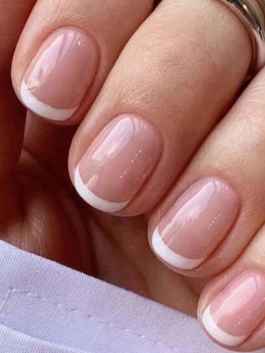 Un conjunto de manicura con 24 uñas cortas +1 gelatina de gel +1 archivo es adecuado para todas las chicas - Multicolor - Ver 1