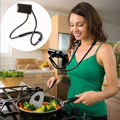 360° Rotatable Neck Phone Holder - Flexible Adjustable, Hands-Free, Fits All Phones