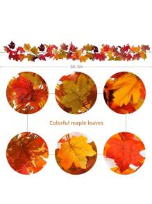 1 Stück Ahorn Blätter Girlande, Party Freude künstliche Ahorn Blatt Herbst Girlande zum Aufhängen, Tisch Dekoration, Haustür Herbst Deko, Zuhause innen und außen, Thanksgiving, Halloween Dekorationen, Herbst Deko, Künstliche Pflanzen