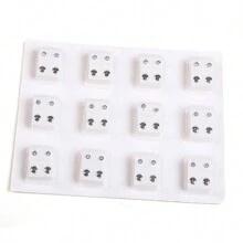 Generic 12Pairs Metal Ear Studs Earrings For Piercing Machine Ear Piercing Tool Kit - White - View 1