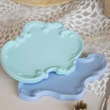 1個矽膠托盤模具環氧樹脂鑄造模具石膏水泥模具桌面家飾DIY盤子珠寶盒模具黏合石膏水泥歐式花邊浮雕托盤盤子收納盤裝飾矽膠模具