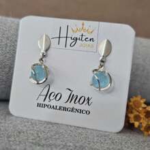 Women Stud Earrings - 藍色 - 查看 1
