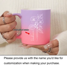 1入11oz生日月花咖啡杯，日落光澤陶瓷牛奶杯咖啡杯，節日禮物，家庭，同事，領袖，妻子，妹妹，有趣的禮物，獨特的情人節禮物 - Sunset Glow - 查看 17