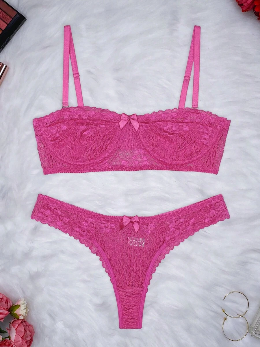 Women Bra & Panty Sets - Hot Pink - View 1
