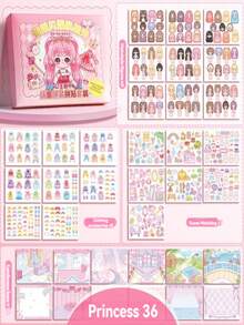 36pcs/Set Scene Change Sticker For Bullet Journal, Cute Cartoon Patterned Decorative Sticker Set With Gift BoxSchool, Student,Stationery,School Supplies - Multicolor - View 12