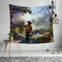 Arazzo decorativo da parete per camera da letto, a tema rapper, arazzo spirituale con motivo a loto, tappetino da spiaggia, decorazione per dorm universitario e casa