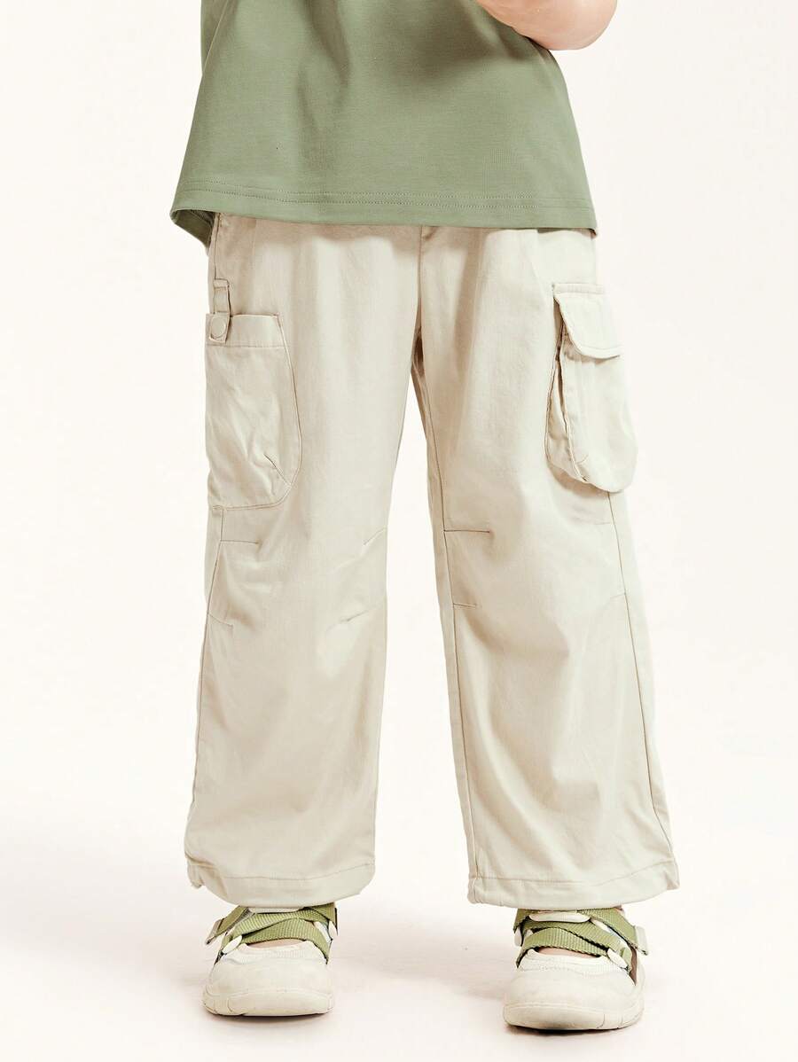 mini bala Tween Boys Children's Pants Stretched  Soft Textured Breathable Work Long Pants - Khaki - View 1