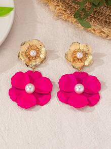 1 cặp hoa tai dài hình học cổ điển thời trang cho phụ nữ phong cách giản dị ngày lễ tình nhân, mẹ, mẹ, ngày của mẹ, quà tặng - Một đôi bông tai dài hình bông hoa - Xem 8