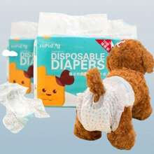 10入組變色寵物尿布，狗狗生理褲，衛生巾，安全內衣和尿布 - 白色 - 查看 18