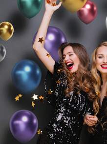 10/20/30 Cái 12 Inch Nhiều Màu Vàng Hồng Chrome Bộ Bong Bóng Kim Loại Cho Giáng Sinh Trang Trí Tường Đám Cưới Cô Dâu Tắm Tiệc Sinh Nhật trang Trí Phòng Air Globos - Màu xanh Bạc hà - Xem 3