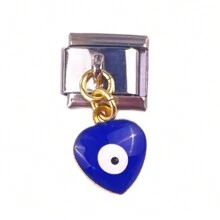 1 pieza Componente de pulsera de  de acero inoxidable al estilo de ojo maligno de Italia lindo y desmontable adecuado para la construcción de bricolaje