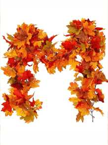 1 buc ghirlandă de frunze de arțar de toamnă, petrecere bucurie artificială frunze de arțar ghirlandă de toamnă agățat viță de vie de toamnă decorațiuni de masă pentru ușa din față decor de toamnă acasă exterior interior Ziua Recunoștinței decorațiuni de Halloween, decor de toamnă, toamnă, plante artificiale